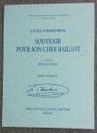 Luigi Cherubini Souvenir Pour Son Cher Baillot First Edition